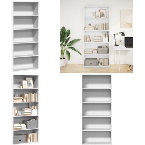 vidaXL Bibliothèque blanc 80x30x189 cm bois d'ingénierie (1/5)