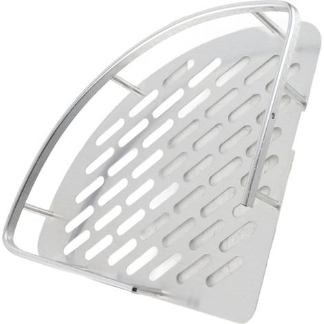 Étagère triangulaire murale 3 étages aluminium 56x23x30cm pour shampoing et produits de toilette (1/5)