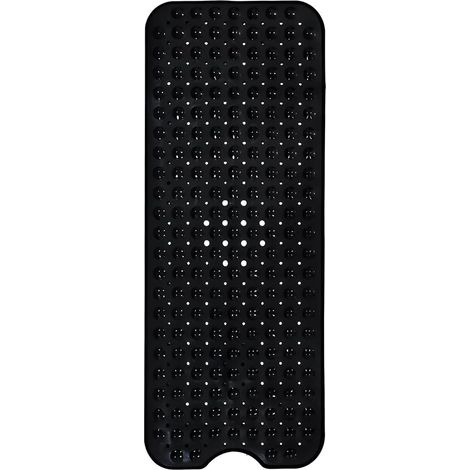 LaBlanc - Alfombra de baño antideslizante extra larga de 100 x 40 cm con ventosa, resistente al moho, para baño (negra)