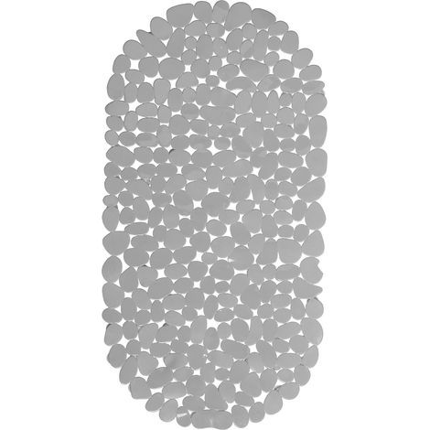 Tapis de bain antidérapant, aspect pierre, avec ventouse, lavable, L x l : 36 x 68 cm, gris (1/5)
