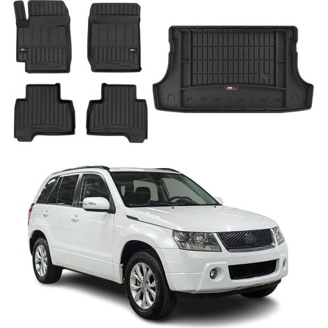 OMAC Kit Tapis de Sol et Coffre pour Suzuki Grand Vitara 2005-2014 TPE Noir