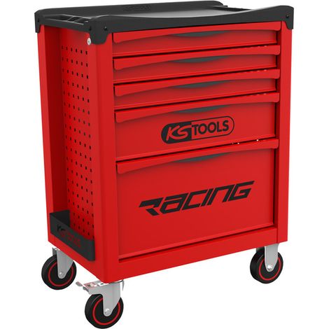 KS Tools - Servante d'atelier 5 tiroirs RACING - chariot d'ateleir - desserte d'atelier vide - 855.0005