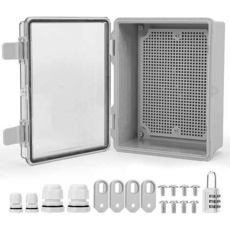 Coffret Electrique Etanche Exterieur en ABS, 3mm Boîte de Jonction, IP67 avec Porte Transparente, avec Joint d'Étanchéité Intégré Résistant, Idéal pour Irrigation, Piscine et Projets DIY (1/5)