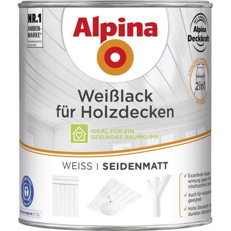 Alpina Weißlack für Holzdecken 2 L seidenmatt