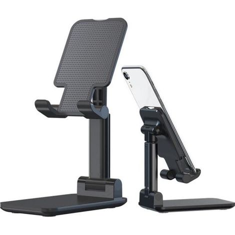 Support Téléphone Bureau, Portable Support pour Smartphone de Table Ajustable Universel Aluminium Support Téléphone Bureau - NOIR (1/4)
