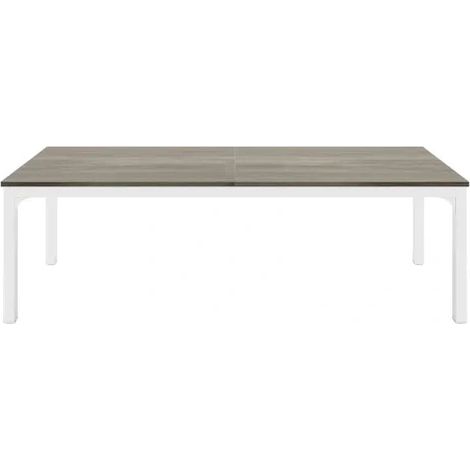 Bureau informatique rectangulaire pour 2 personnes en panneaux E1, 200x70x75 cm, style industriel (1/5)