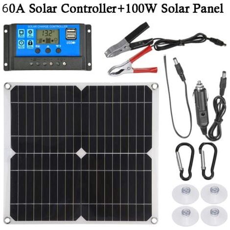 Contrôleur de charge de batterie de kit de panneau solaire 100W 60A 12V (1/5)