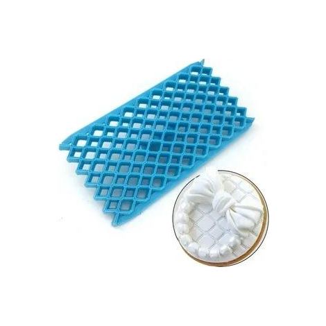 Strumento per quilting con motivo a scacchiera a rombi blu
