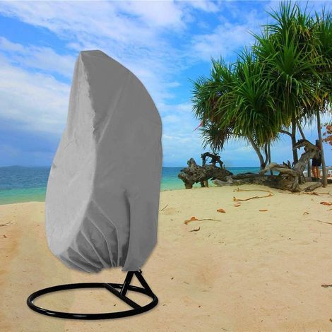 Hanging Chair Cover, Hanging Chair Cover, Protective Cover for Egg Chairs, Waterproof Furniture Cover with Zipper, 190x115cm (Grey) (1/5)