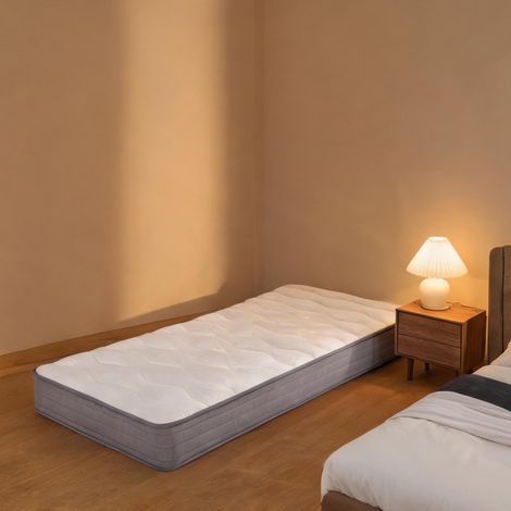 Matelas coloris blanc en tissu métal 200 x 90 x 20 cm (1/5)