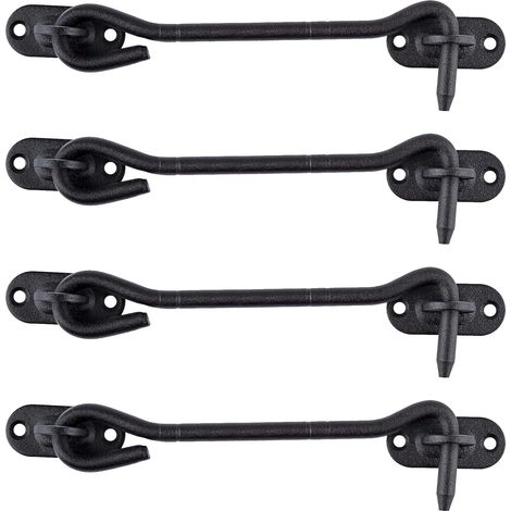 Crochet de Cabine en Acier Inoxydable 150 mm Loquet de Porte Serrures de Portes pour Portes de Grange Coulissante Armoire Fenêtre Abri Jardin Clôture Noir Paquet de 2 Pièces (1/5)