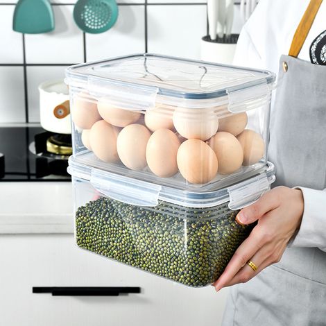 Boîte à lunch micro-ondable et égouttable, contenant de cuisine à fermeture clipsable pour fruits, légumes et céréales, 850 ml (1/5)