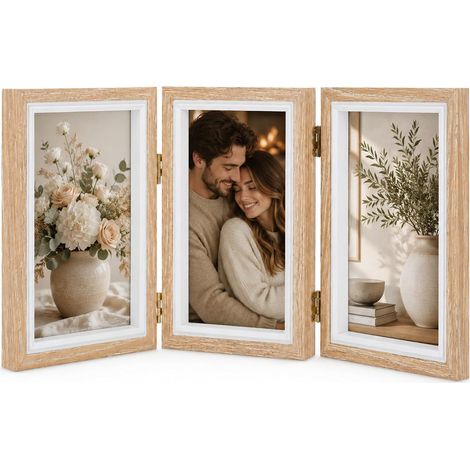 Cadre Photo Multiple, Cadre 10x15cm,Cadre Photo Triple Pliable (1/5)