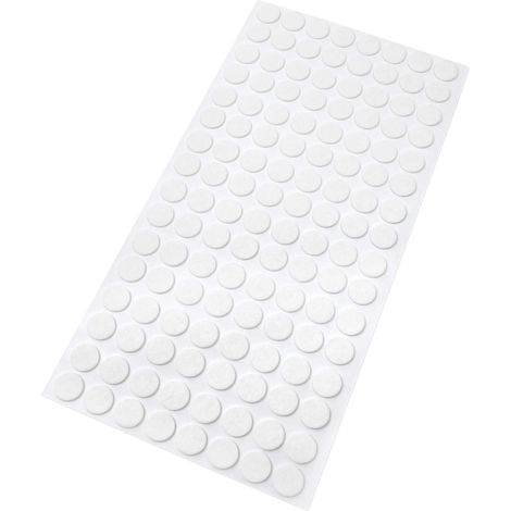 Adsamm® / 128 x feltrini autoadesivi ultrasottili/Bianco/ø 12 mm/Rotondo/piedini per mobili in feltro extra fine da 1.5 mm di spessore/pad protettivi per arredi (1/5)