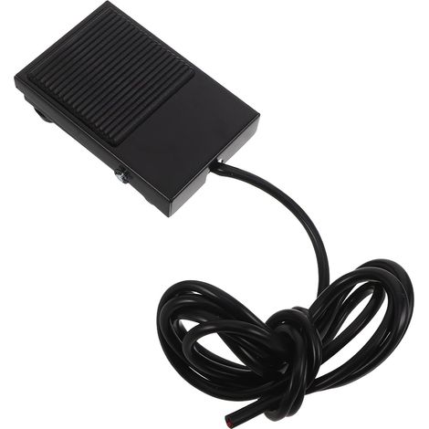 Pédale Momentanée Industrielle Marche/arrêt avec Câble 2 M, Interrupteur Pied Robuste Étanche Antidérapant, Commande pour Machines-outils et Outils Électriques (1/5)