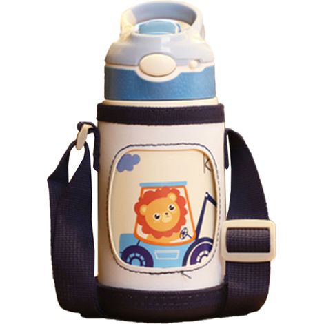 Gourde Enfant - Bouchon À Clapet - Paille Amovible - Graduation Visible - Anneau De Transport - Tritan Sans BPA - 350 ml - 1 Pièce (1/5)