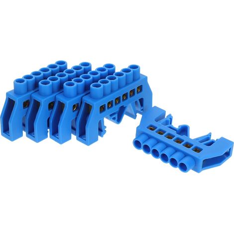 CCYKXA 6-polige Kupfer-Schraubklemmenleiste, DIN-Schienen-Erdungsschienenverbinder für Schaltschränke, sichere Verdrahtung, 5 Stück, industrielle Anwendung (1/5)