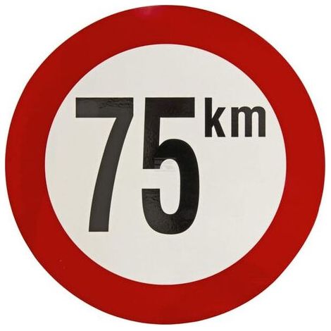 Panneau - 210 mm - Rond - PVC - 75 Km/h - Blanc Noir