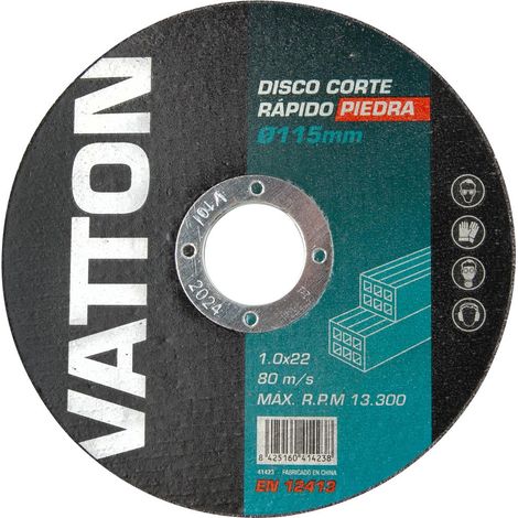Disco de Corte para Piedra 115x1.0mm VATTON: Alta Durabilidad