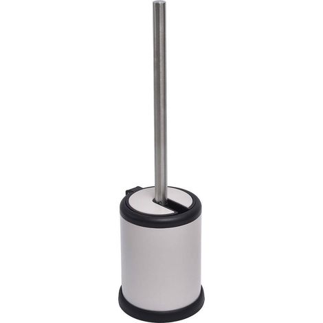 Brosse wc metal couvercle rabattable - taupe mat - Tendance (1/2)