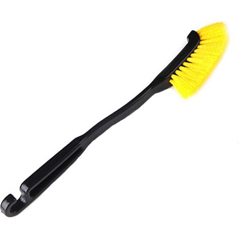 Spazzola per il lavaggio delle ruote dell'auto, antigraffio, manico lungo, setole morbide ergonomiche, dettagli del cerchione (1/5)