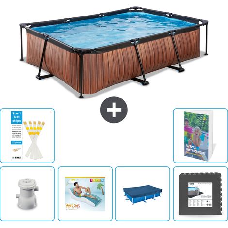 Exit-toys Piscina Exit Rectangular - Efecto madera - 300x200x65 cm - 7-piezas  S185 (1/5)