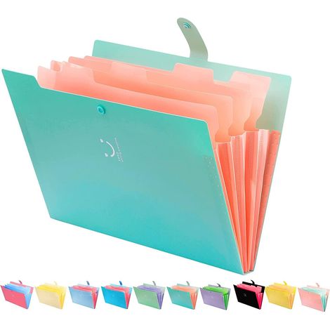 Pochette extensible, jolie pochette pour documents importants, organiseur à 5 compartiments (1/5)