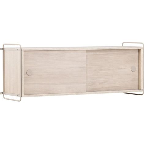 Étagère Murale 2 Portes "Paris" 122cm Naturel (1/5)