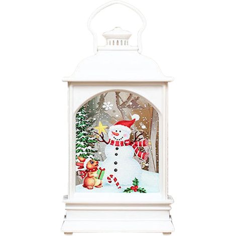 Lanterne De Noël - Décor Festif Avec Paillettes - Pour Décoration Intérieure De Fête - Lot De 1 (1/5)