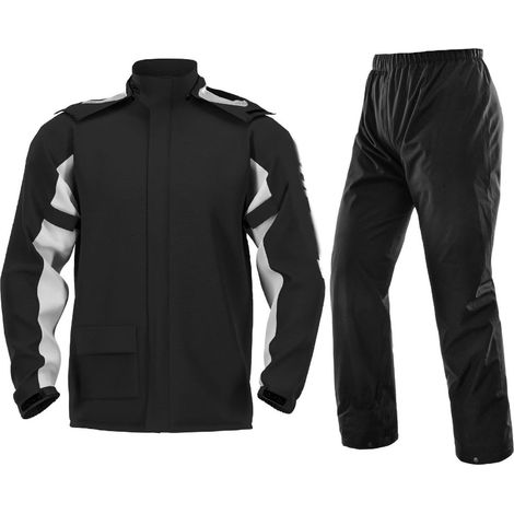 Équipement de pluie moto coupe-vent léger respirant doux combinaison extérieure avec surchaussures noir XL (1/5)