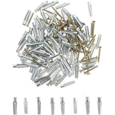 50 jeux de chevilles extensibles en acier pour cloisons sèches et bois, sans bavures, idéales les (1/5)