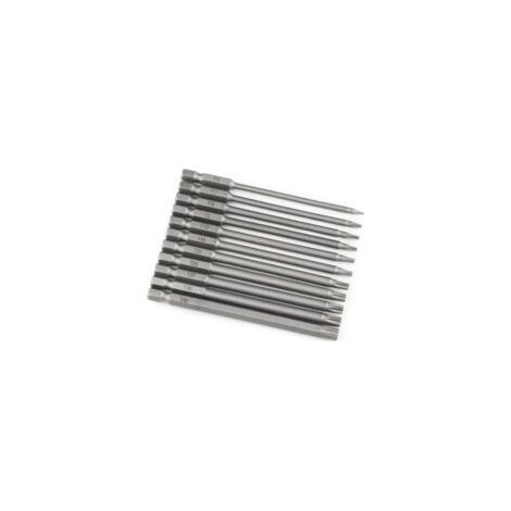 Set mit 11 extra langen (100 mm) magnetischen Torx-Bits T8-T40 1/4" - Sechskantschaft - Elektroschraubendreher - Crezuo