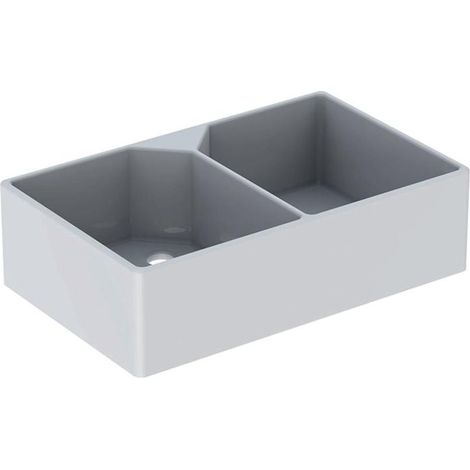 GE Publica Mehrzweckbecken mit 2 Becken 90x25x56cm, mit Überlauf, weiß (1/5)