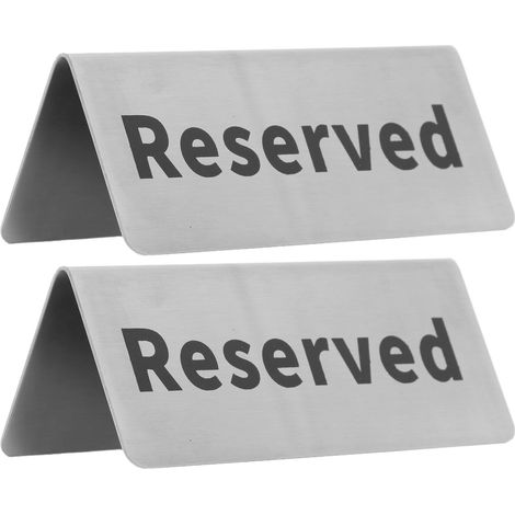 Table Top Sign Stainless Steel Double Sided Versatile Silver Tabletop Card Sign for Party Wedding Hotel Reserved (1/5)