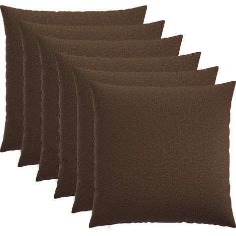 vidaXL Funda de almohada 6 uds. HEERLEN Marrón 80 x 80 cm Tela (1/5)