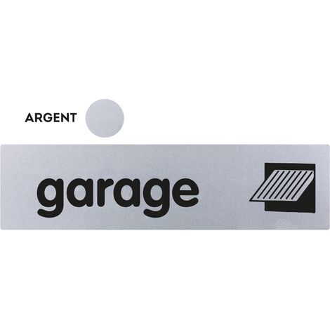 Plaque de porte Garage - Classique argent 170x45mm - 4320694