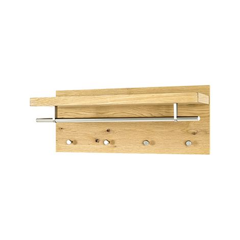 Porte-manteau mural avec penderie design chêne Hoki