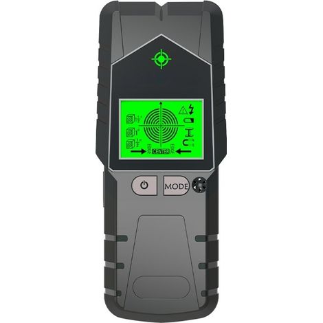 6-in-1-Leitungsdetektor, Wandscanner, Multifunktions-Kabeldetektor mit LCD-Bildschirm, zur Ortung von Stromleitungen und Holzbalken (schwarz)