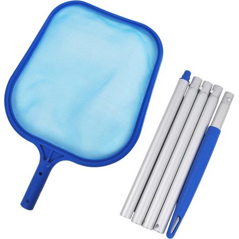 Teich- und Schwimmbadkescher – Teleskopstiel 161 cm – Feinmaschig – Blau (1/5)
