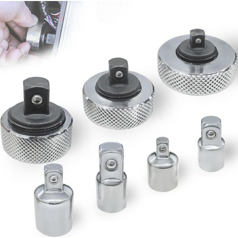 Mini Clé à Cliquet Réversible (1/2'', 3/8'', 1/4'') Clé à cliquet de paume Adaptateur pour douille carrée Clé courte Molette Clés à douille pour espaces restreints Kit d'accessoires (1/5)