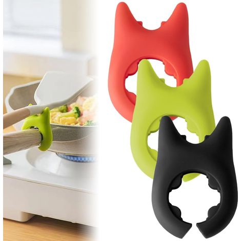 Repose Cuillère, 3 pièces Porte-cuillère de cuisson adapté en silicone au rangement des cuillères et spatules après la cuisson (1/5)