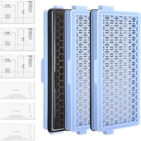 Filtres aspirateur compatibles Miele Compact C1/C2, Complete C2/C3, S8340/S8360, S4000 à S8000 – 3 filtres HEPA + 3 filtres moteur (1/4)