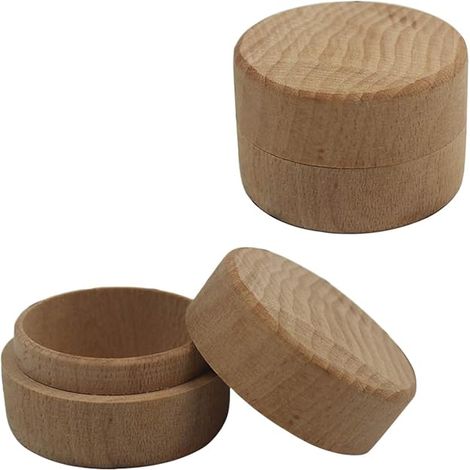 Stück Mini-Rundring-Schmuckkästchen aus Holz, Ehering (1/5)