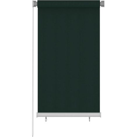 Persiana enrollable de exterior 85(ancho)x140(alto)cm verde oscuro HDPE vidaXL