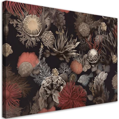 Tableau sur toile Impression murale pour le salon - Plantes coralliennes AI 90x60 (1/5)