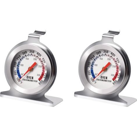 Lntyq Lot de 2 thermomètres de four en acier inoxydable pour four à gaz, accessoires de four à pizza, thermomètres de four (1/5)