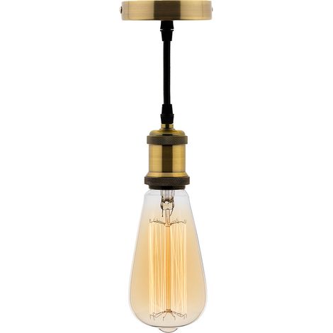 Kit suspension vintage avec câble textile et ampoule filament carbone Edison - Zenitech