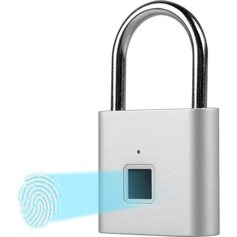 Cadenas à empreintes digitales : cadenas étanche avec chargement USB, système sans clé pour salle de sport, bagages et casier (1/5)