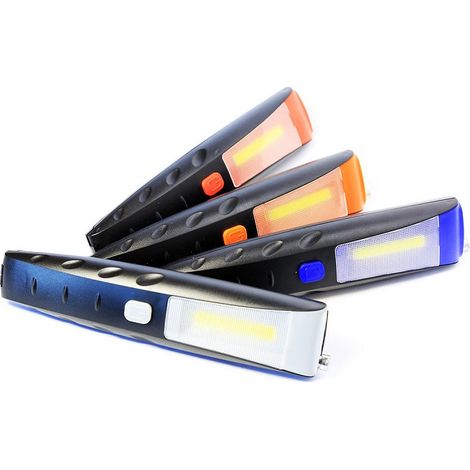 TrAdE Shop Traesio - Torcia Lampada Portatile Led Strip Cob + 2 Led Doppia Calamita Estensibile 30 Cm - (1/5)
