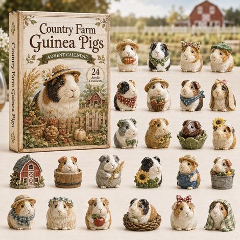 Adventskalender „Meerschweinchen auf dem Bauernhof“ 2026 – 2D-Überraschungsbox